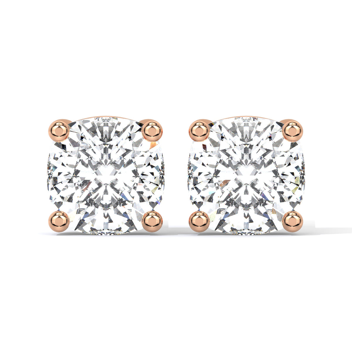 Cushion-Cut Diamond Studs