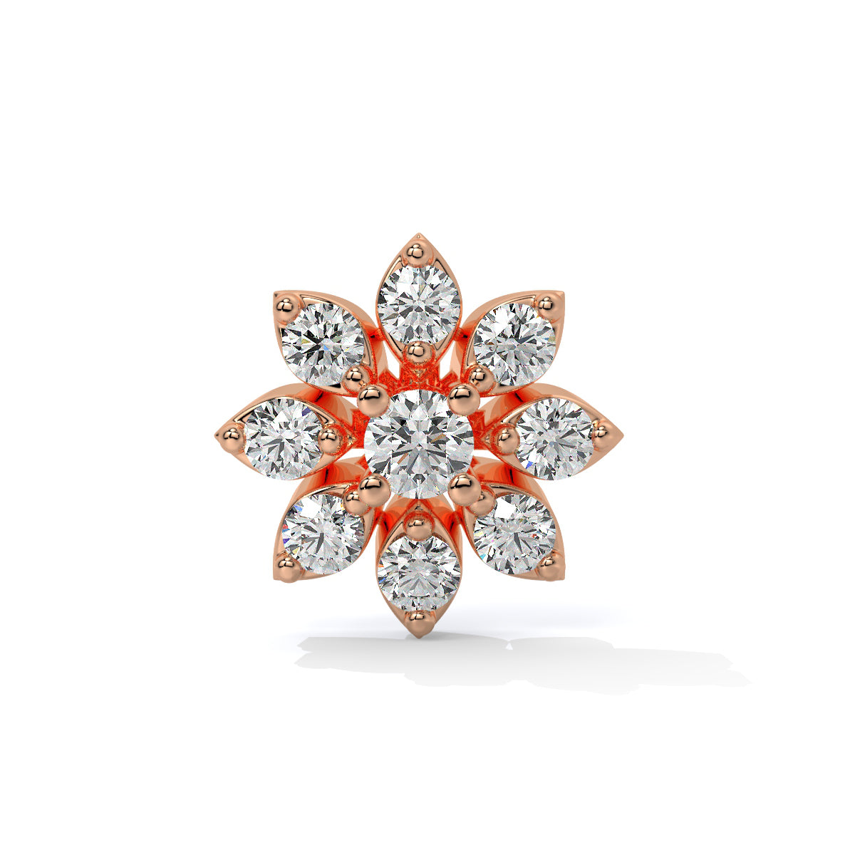 Floral Bloom Diamond Nose Pin