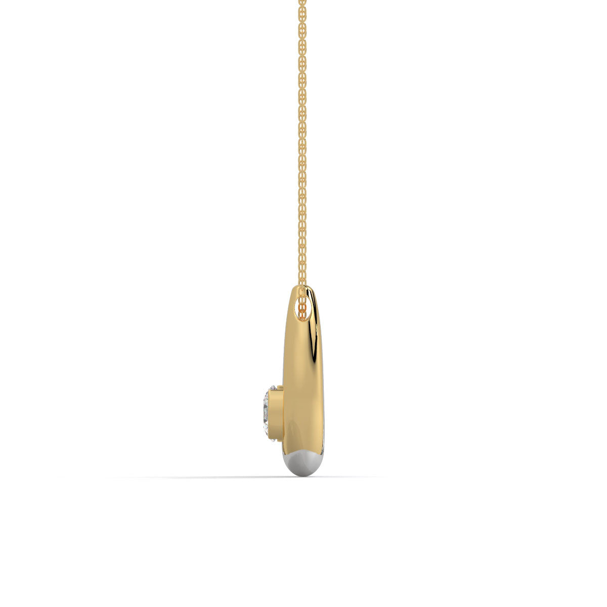 Two-Tone Teardrop Diamond Pendant