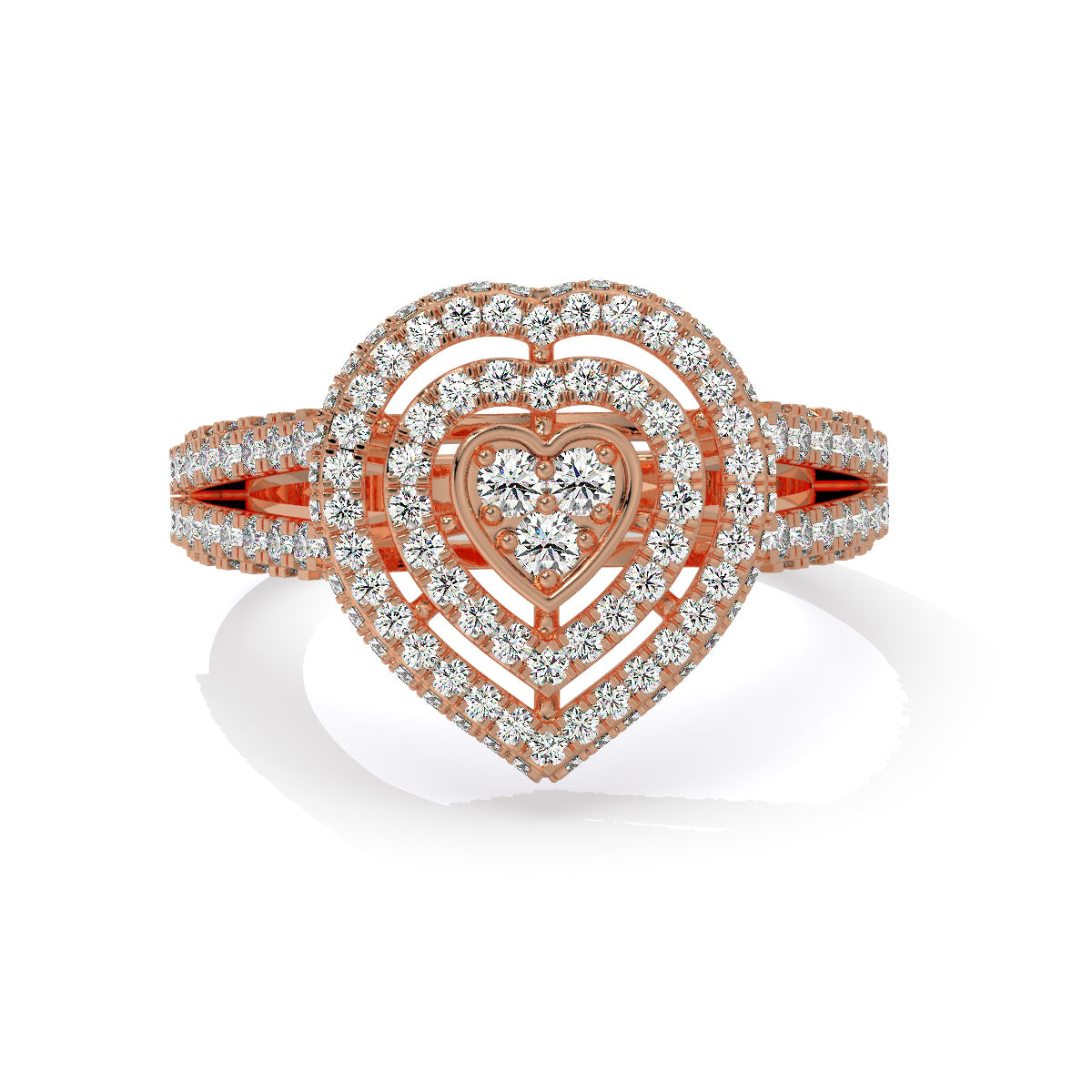 Triple Heart Diamond Ring