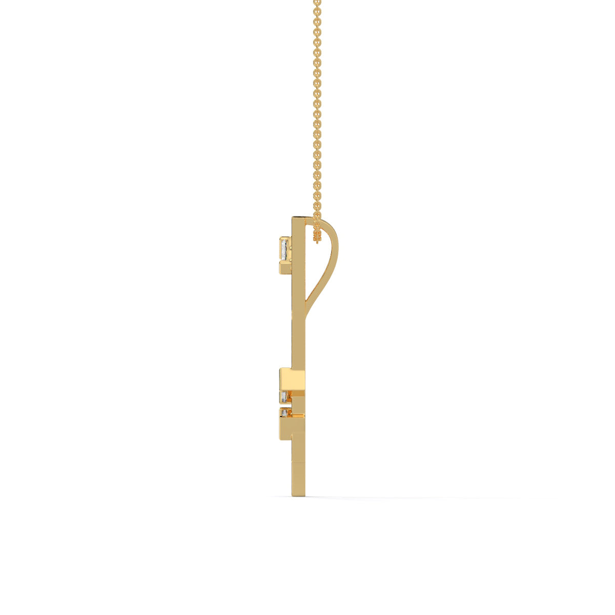 Modern Geometric Diamond Pendant
