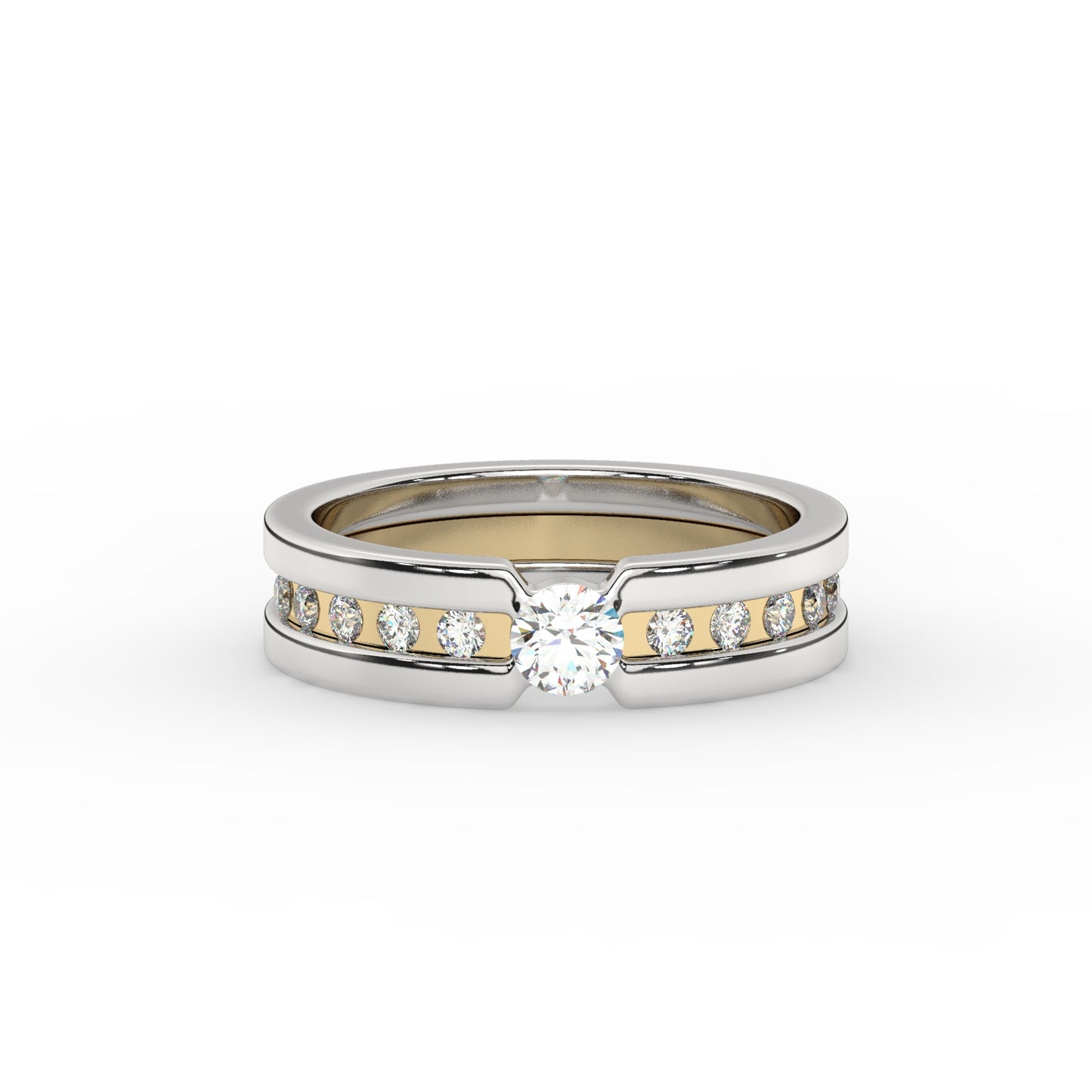 Sparkle Dual Tone Diamond Ring