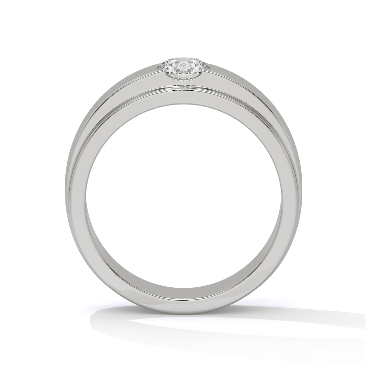 Bold Two-Tone Solitaire Diamond Ring