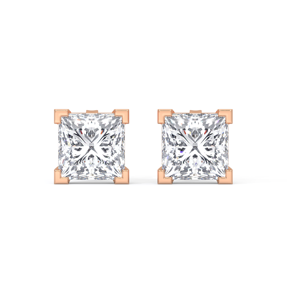 Princess-Cut Diamond Studs