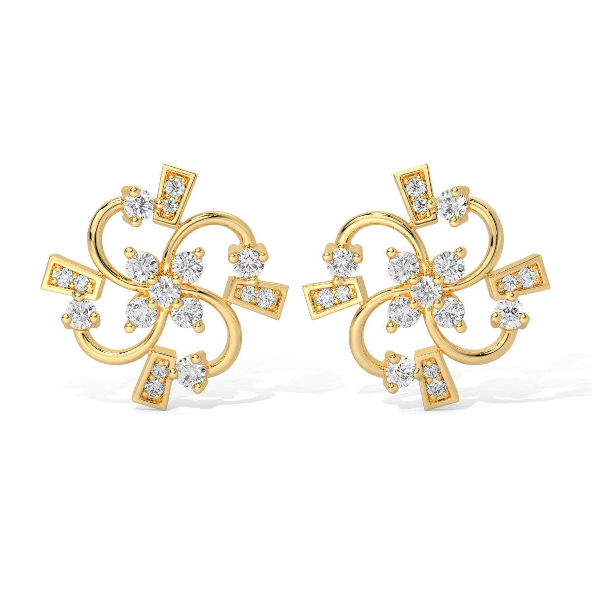 Twirl Bloom Diamond Studs