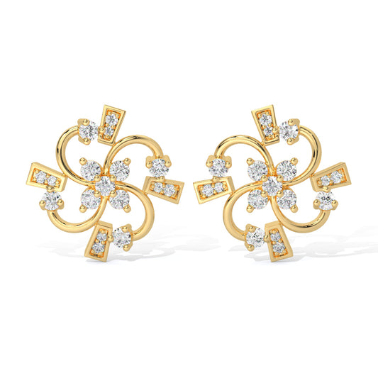Twirl Bloom Diamond Studs