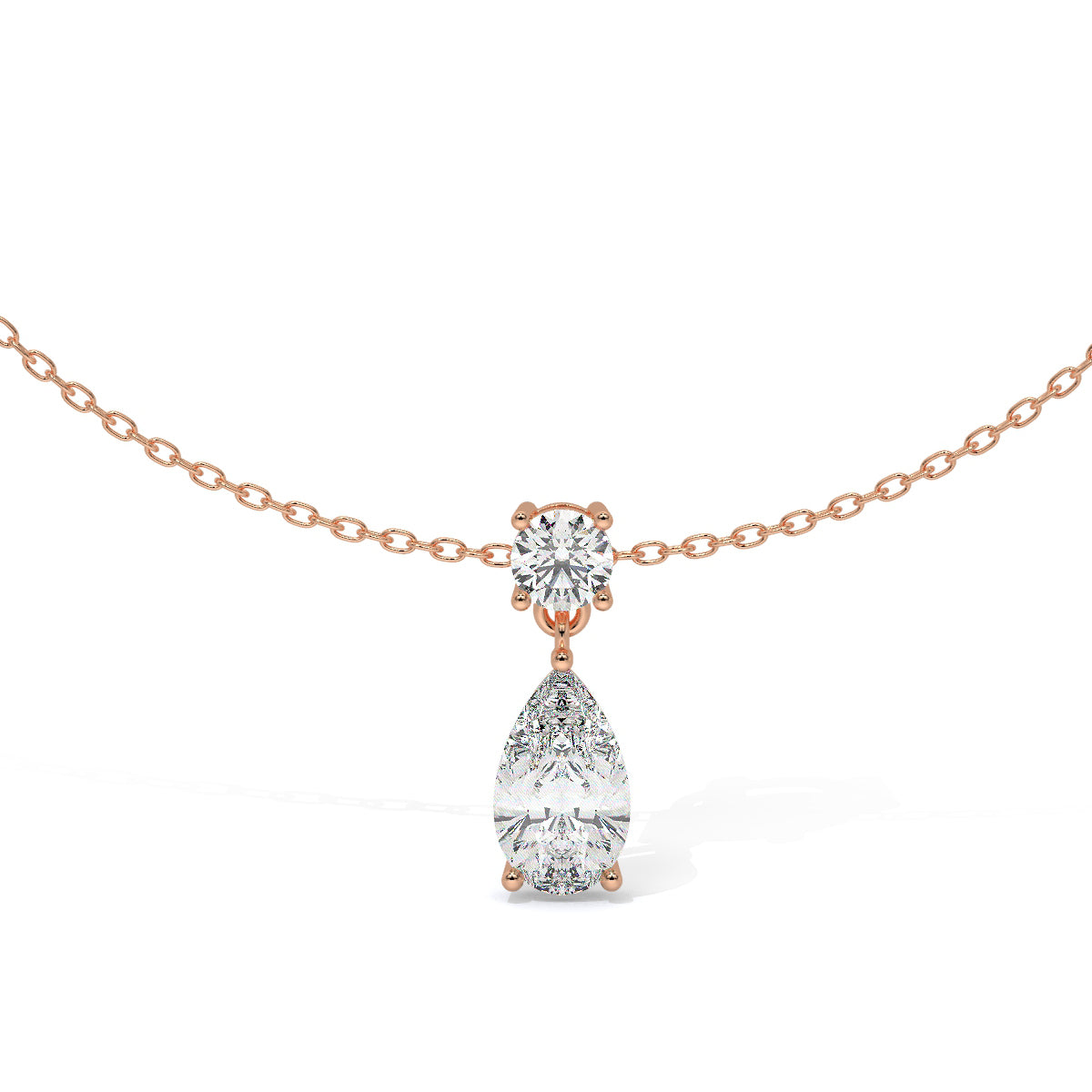 Pear-Cut Diamond Drop Pendant