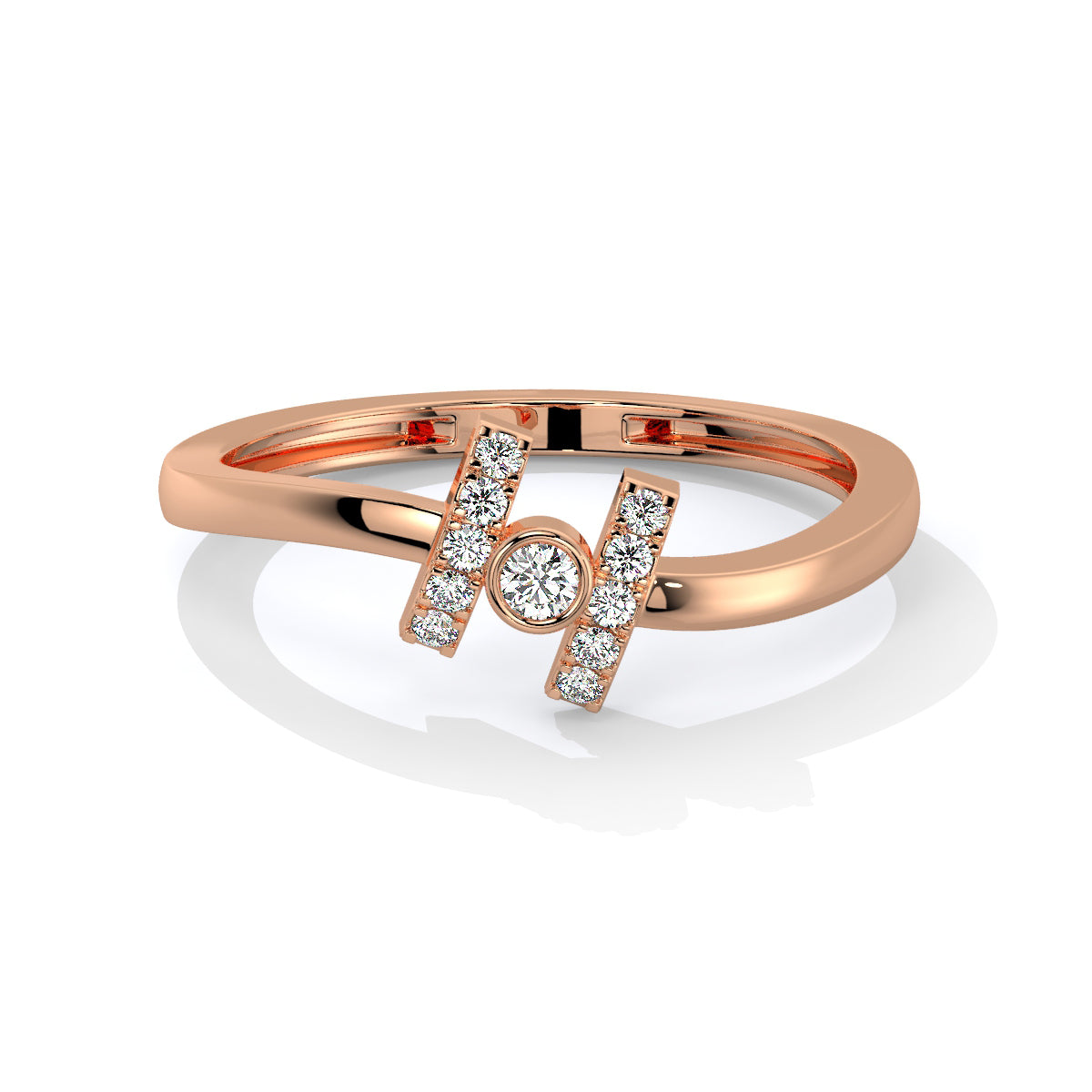 Gleam Hinge Modern Art Diamond Ring