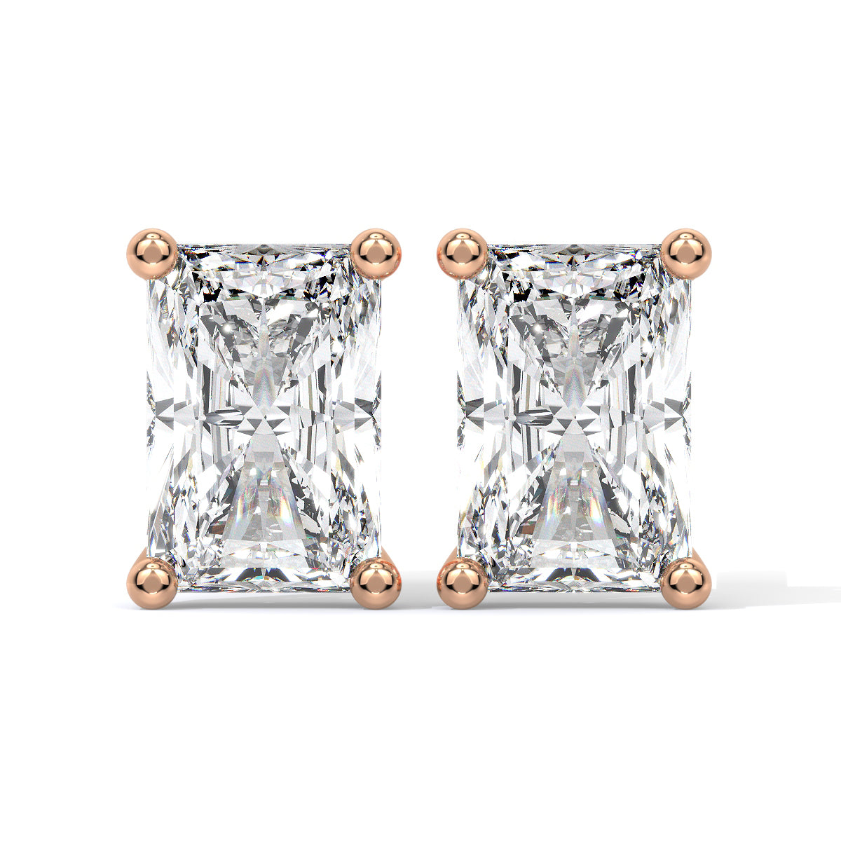 Radiant-Cut Diamond Studs