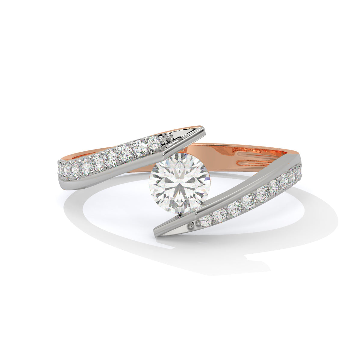 Eternal Embrace – Dual-Tone Diamond Ring