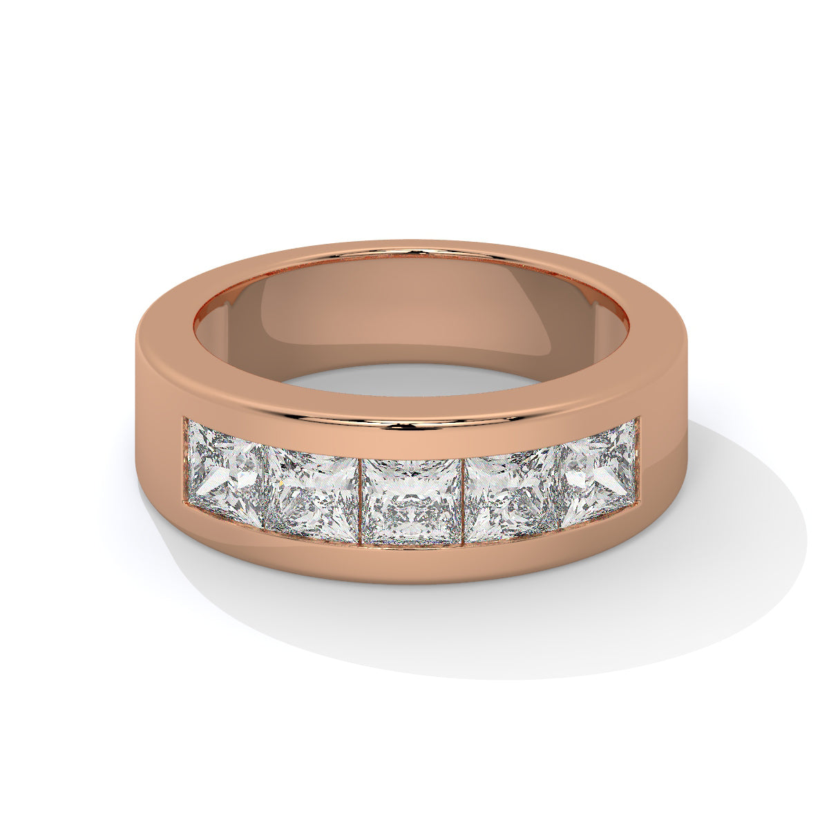 Princess-Cut Diamond Channel-Set Men's Ring