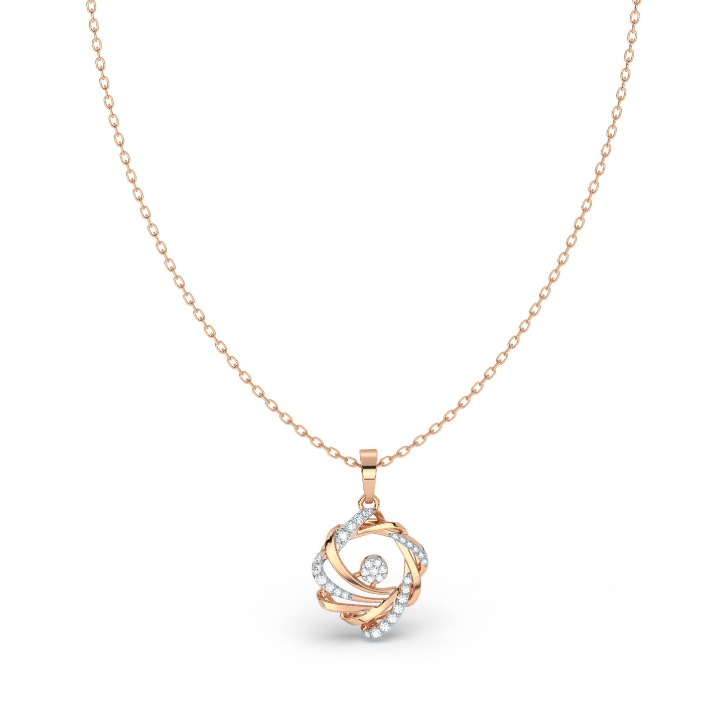Radiant Swirl Diamond Pendant