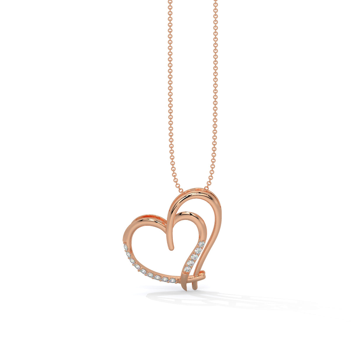 Dual-Heart Diamond Pendant