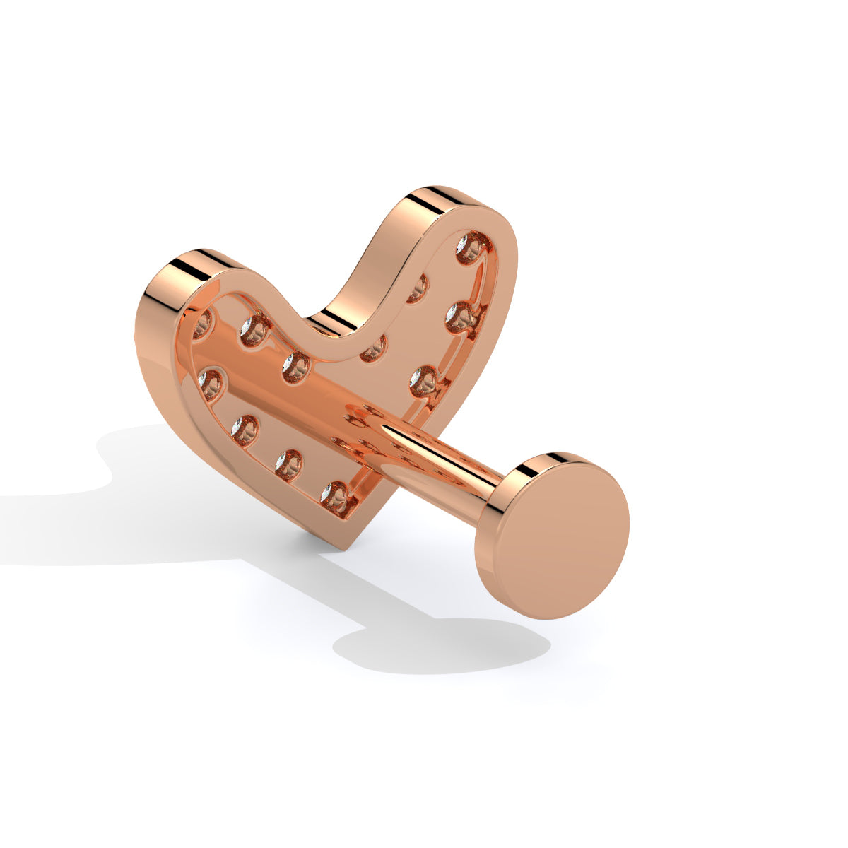 HeartGlow Diamond Nose Pin