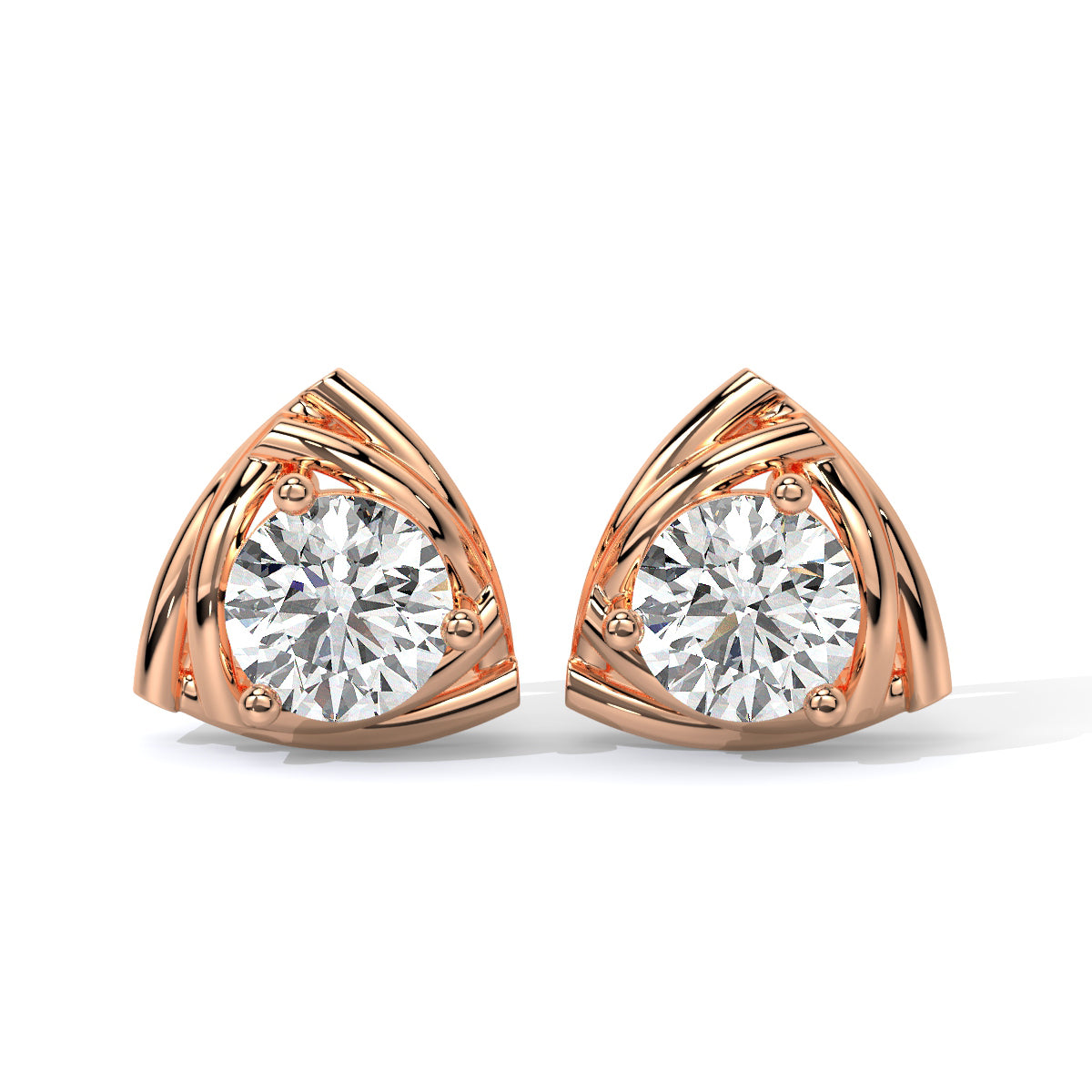 Triangle-Cut Diamond Studs