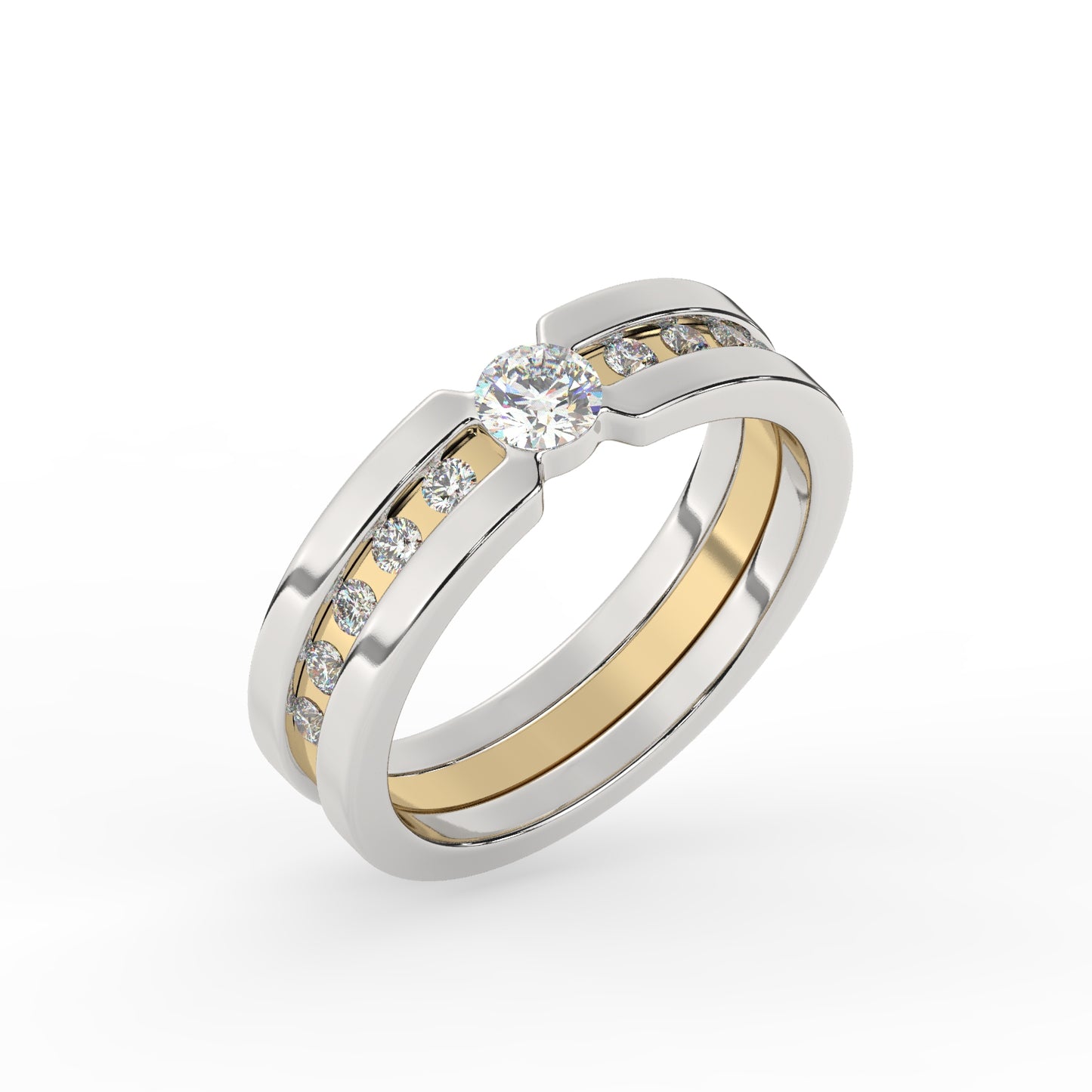 Sparkle Dual Tone Diamond Ring