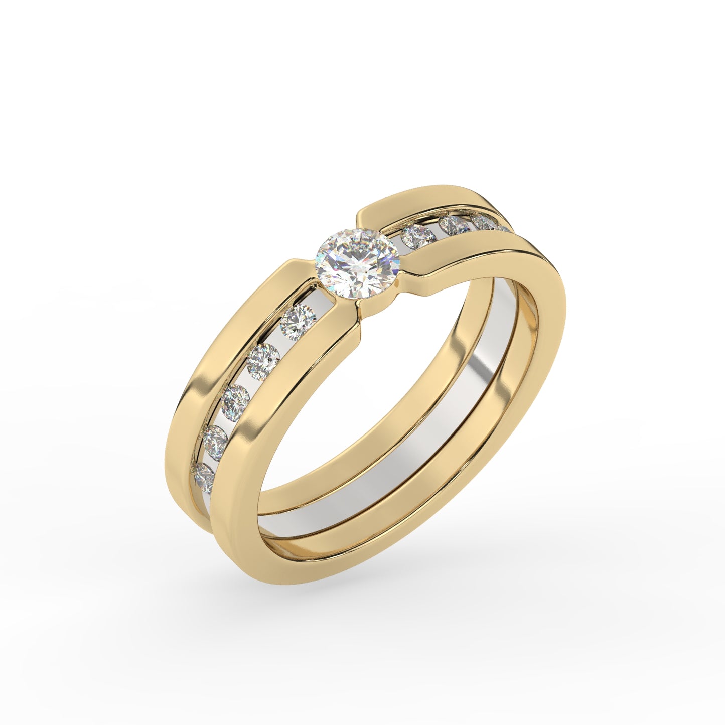 Sparkle Dual Tone Diamond Ring