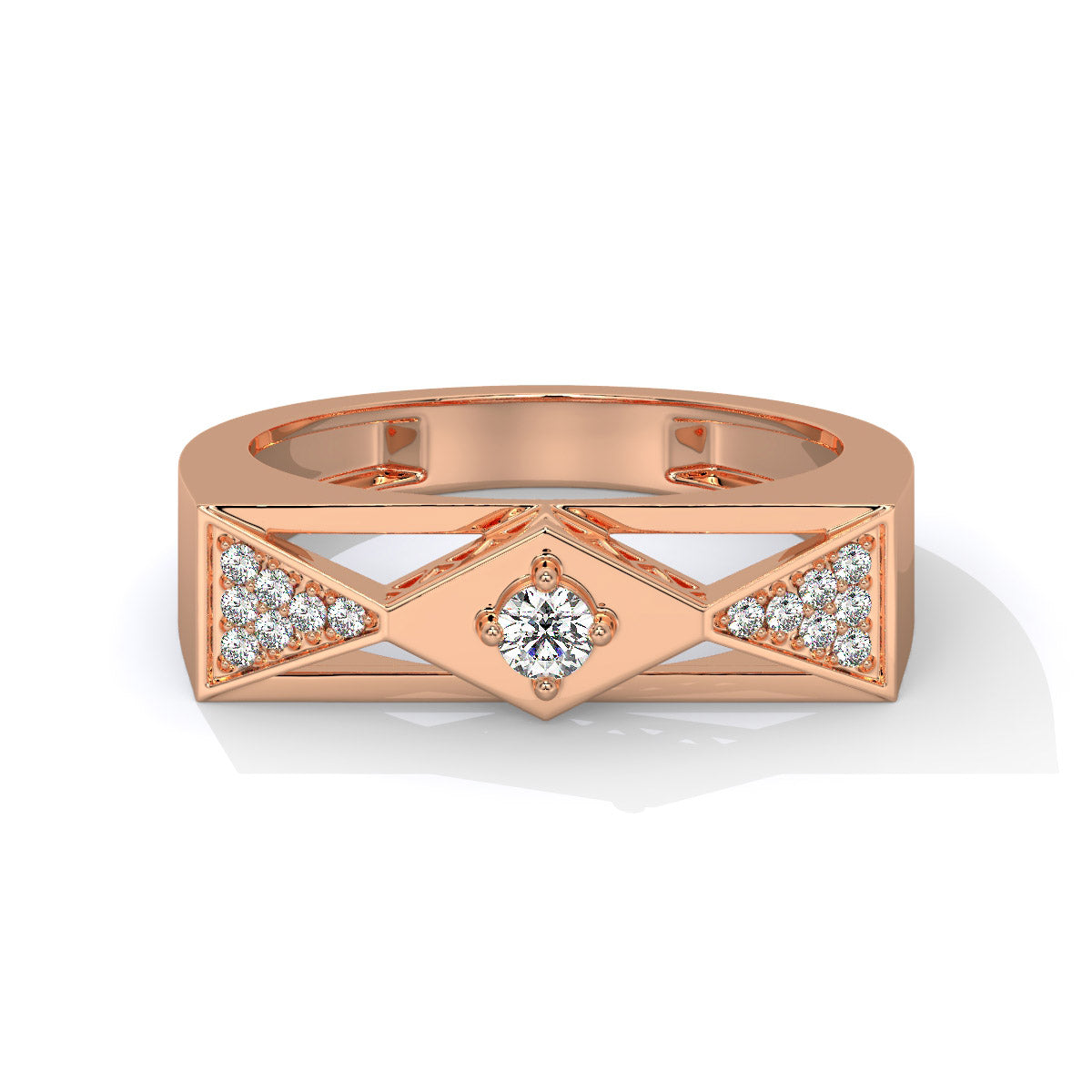 GeoLuxe Tri-Shape Men's Diamond Ring