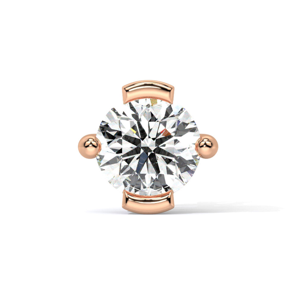 Solitaire Crest Round Men's Diamond Stud