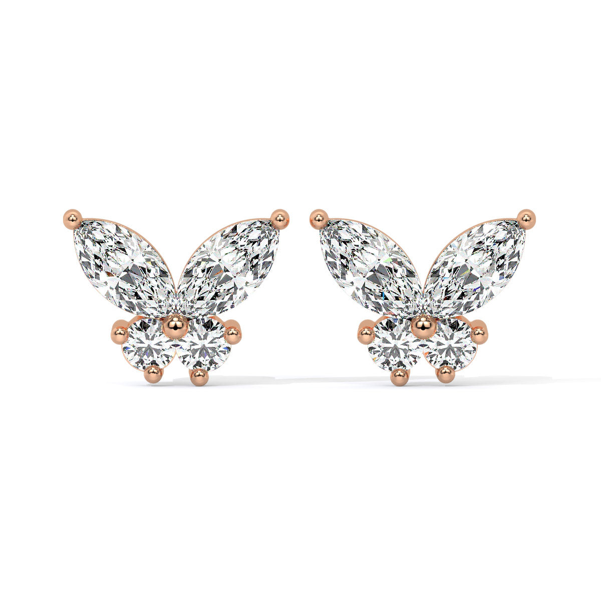 Fluttera Diamond Butterfly Studs