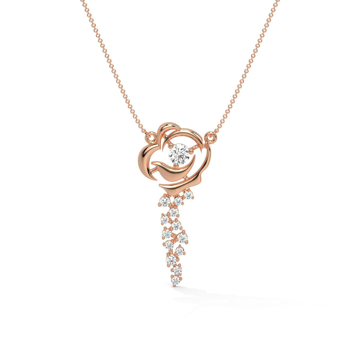 Rose Blossom Diamond Pendant