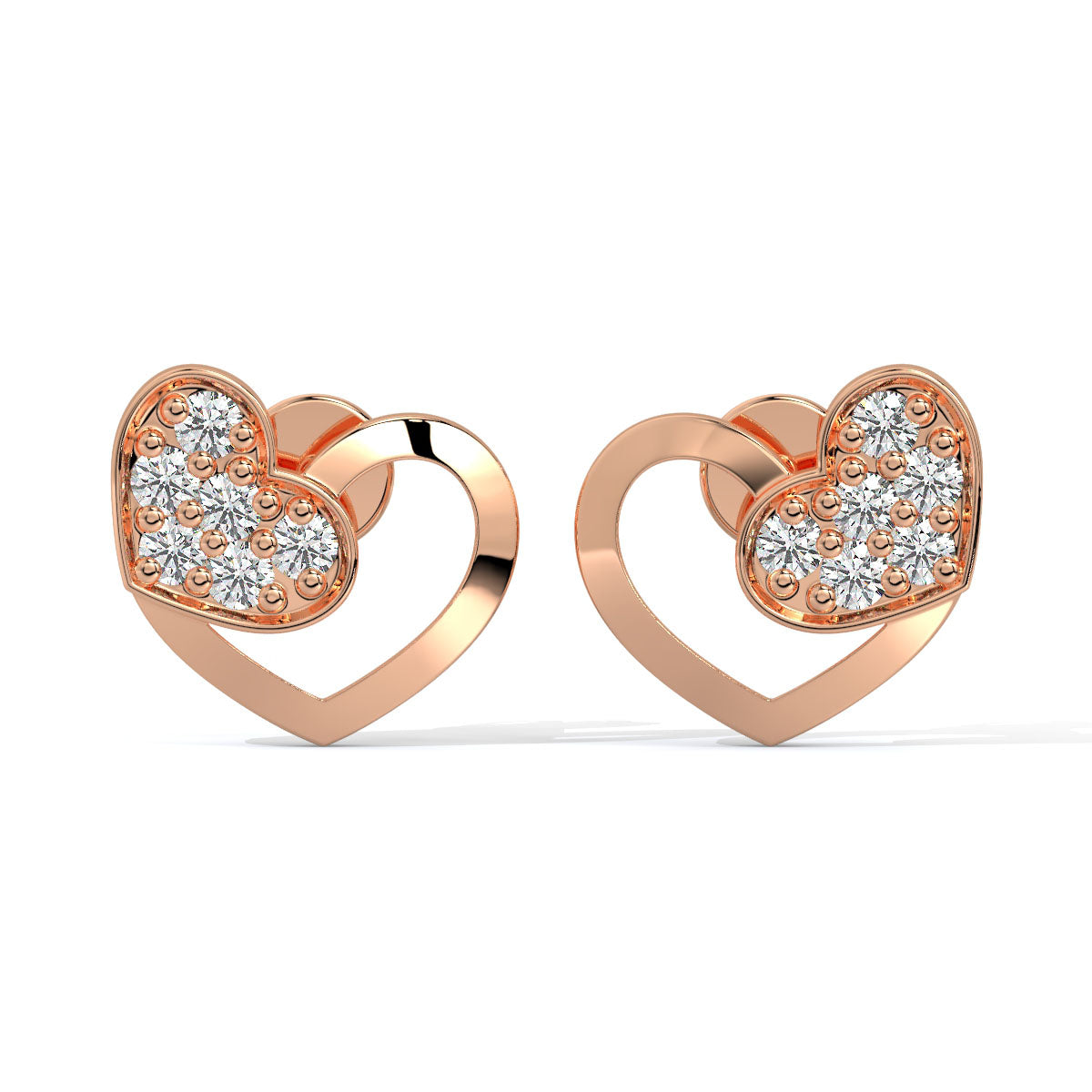 Sparkling Heartbeat Diamond Studs
