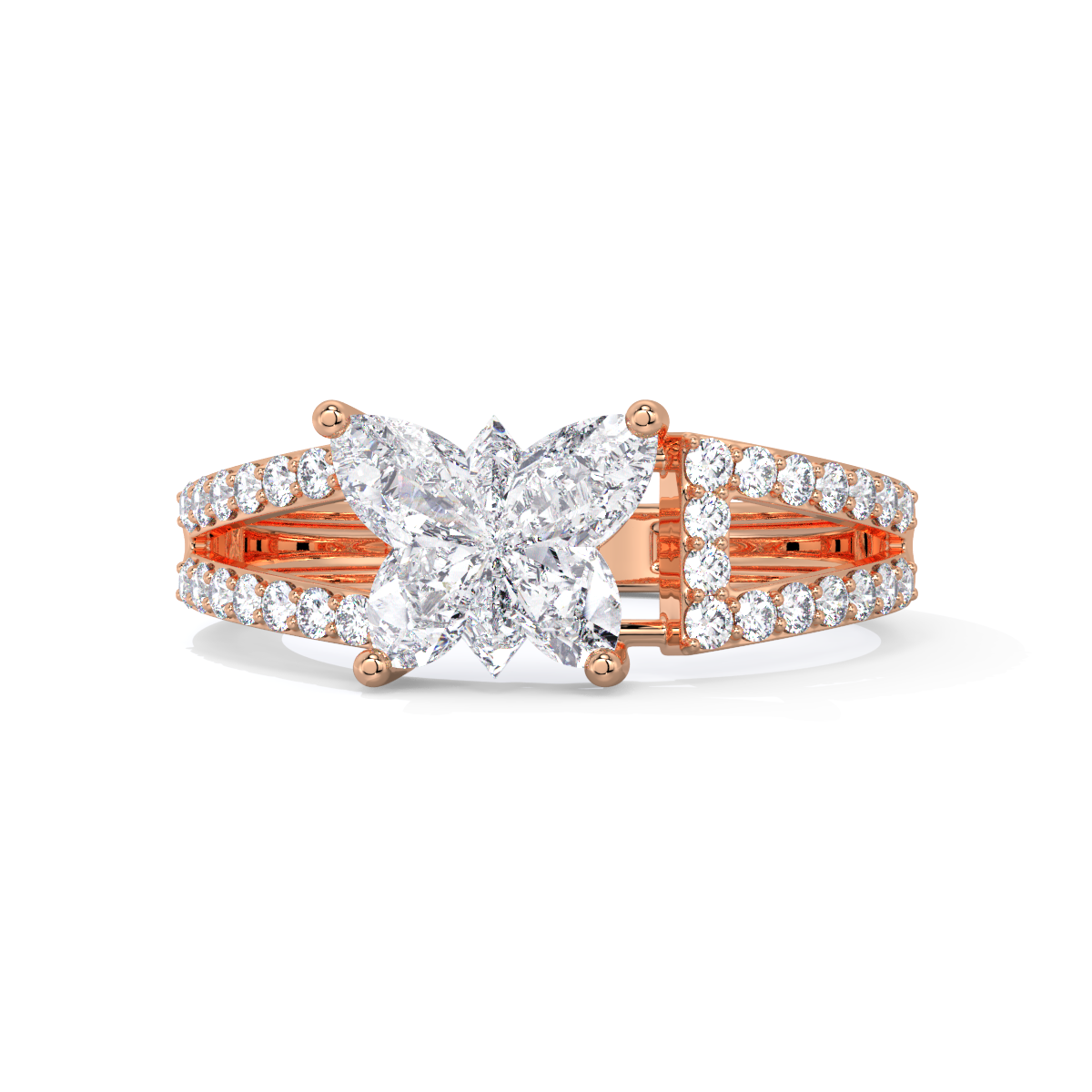 The Flutter Diamond Split-Shank Ring
