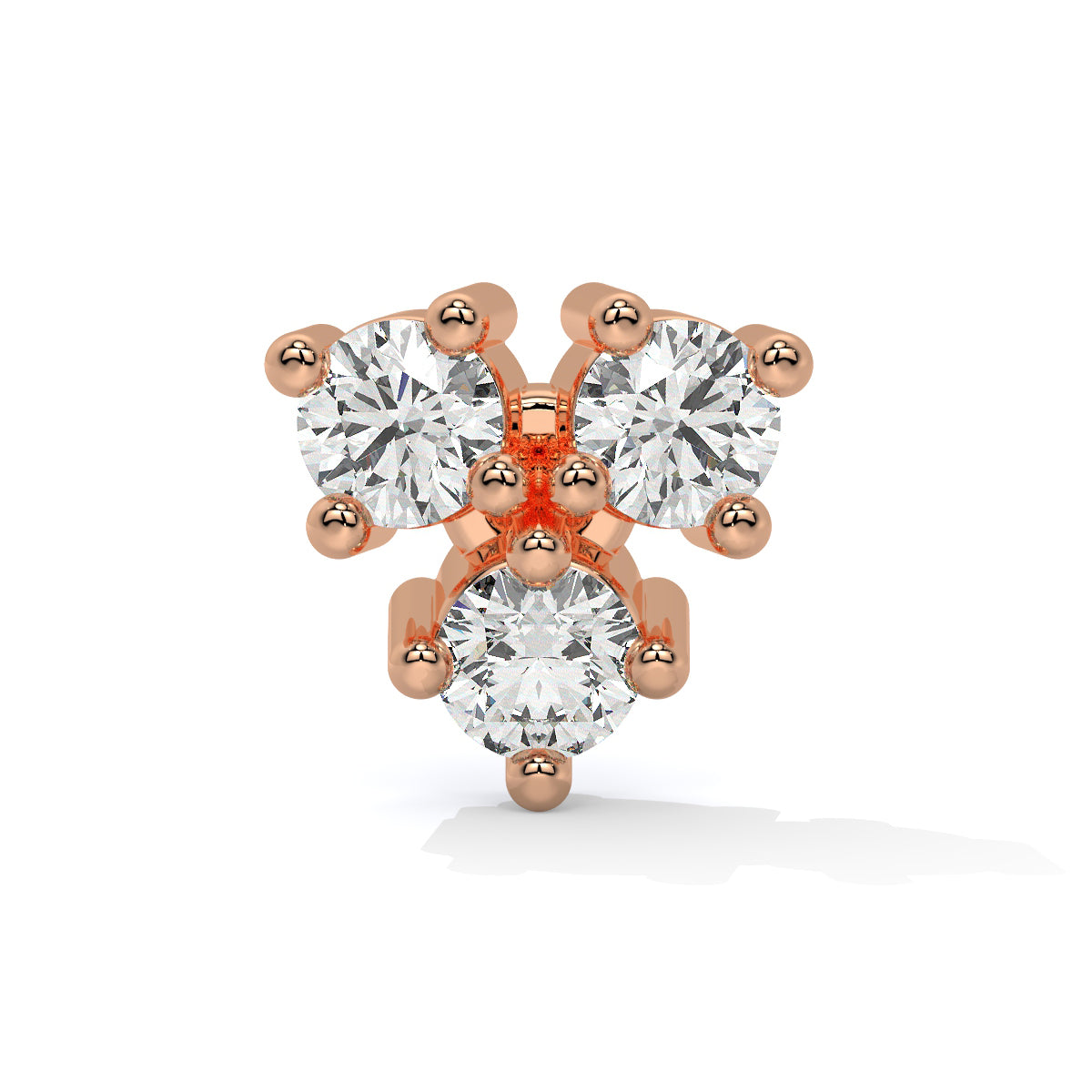 Dazzle Trio Diamond Nose Pin