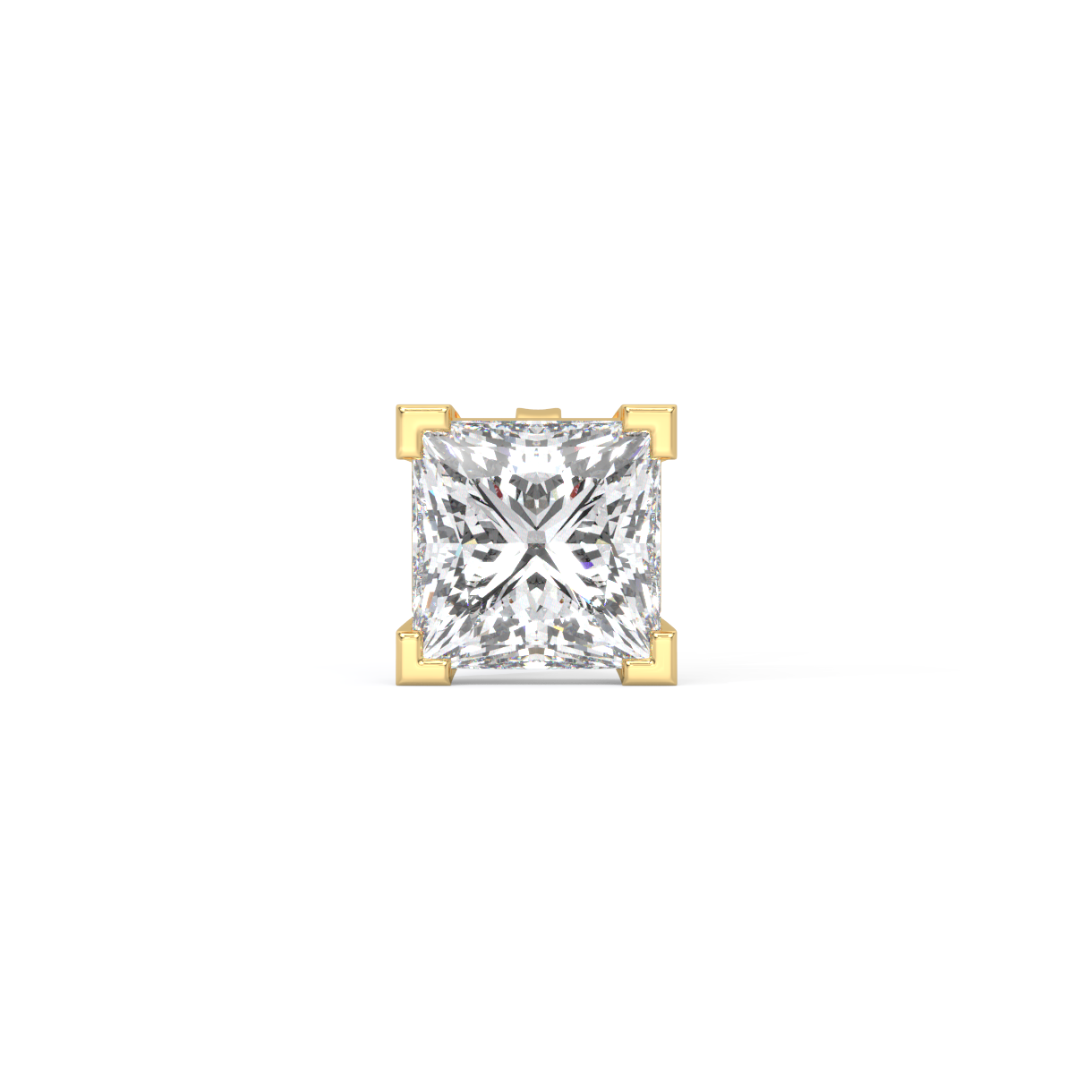 Princess-Cut Men's Diamond Stud