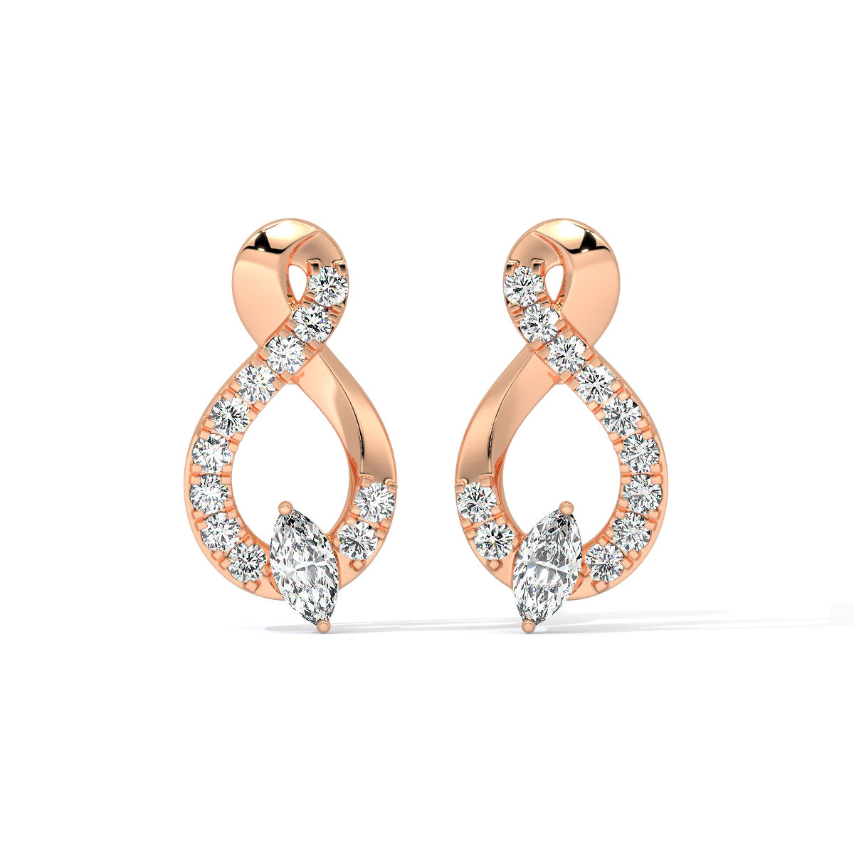 Florencia Curve Sparkling Diamond Drops
