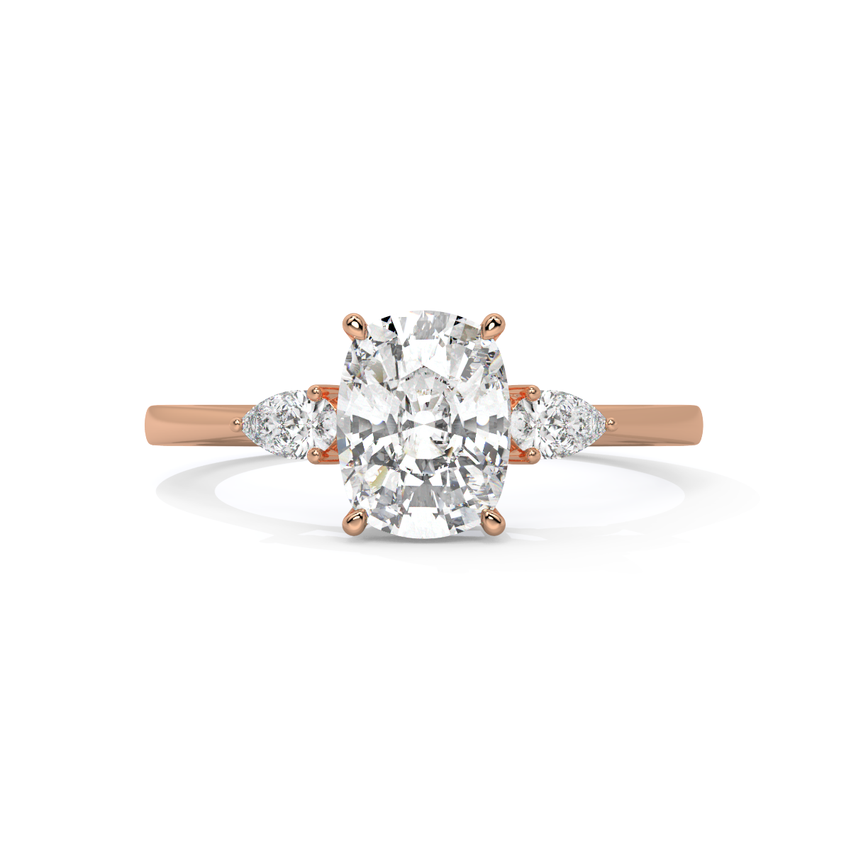 Cushion-Cut Three-Stone Ring