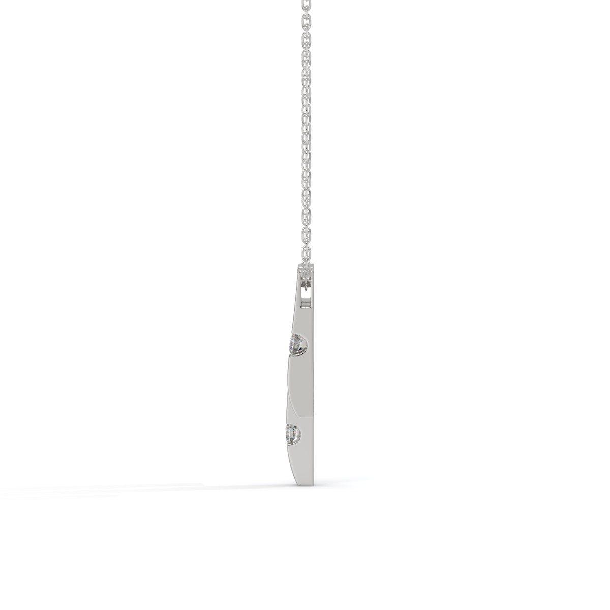 Trio Tone Diamond Bar Pendant