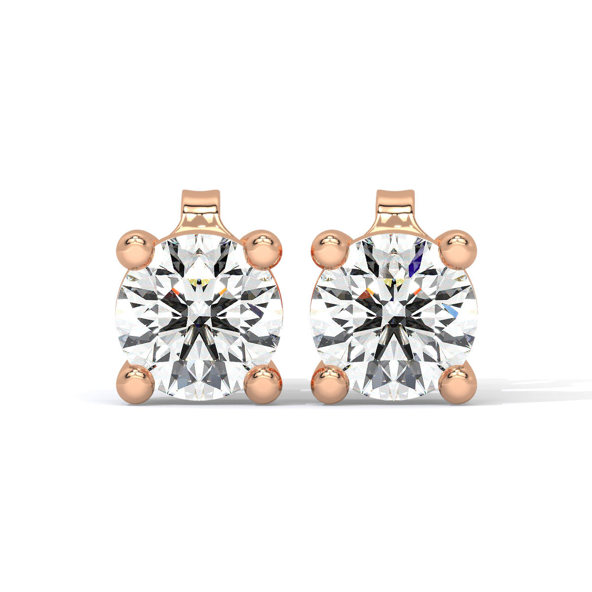 Shining Solitaire Diamond Studs