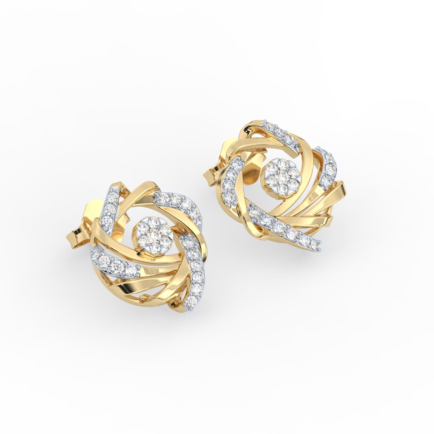Radiant Swirl Diamond Studs