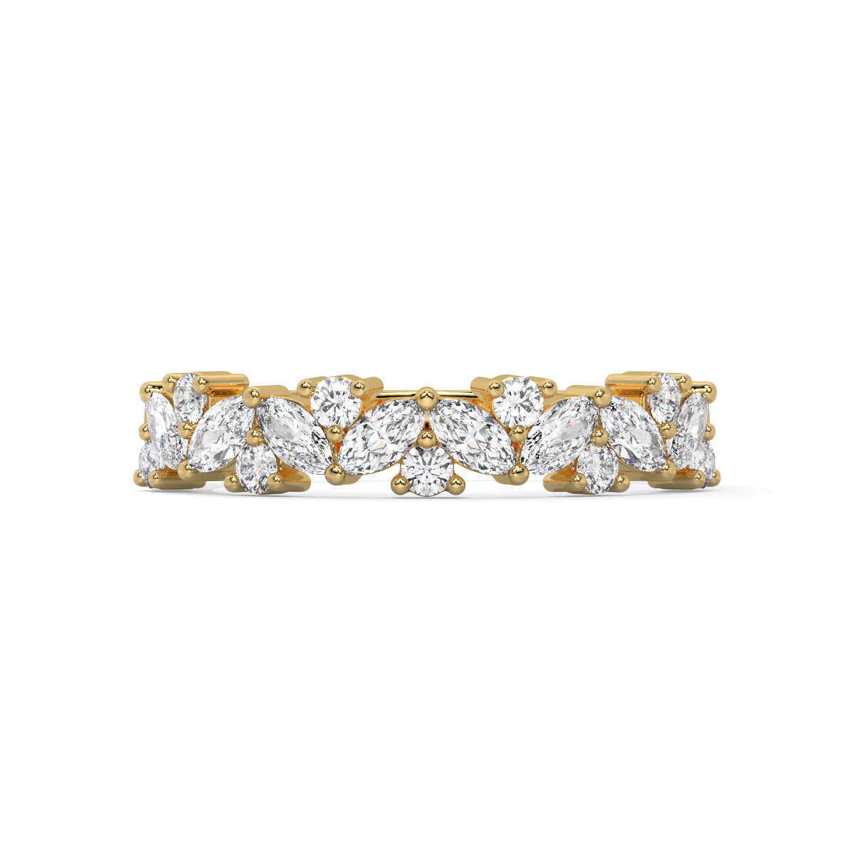 Contour Asymmetrical Diamond Ring