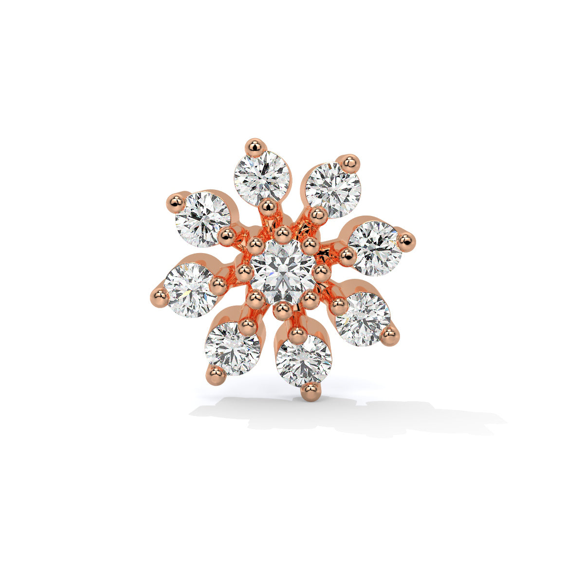 Snowflake Sparkle Diamond Nose Pin
