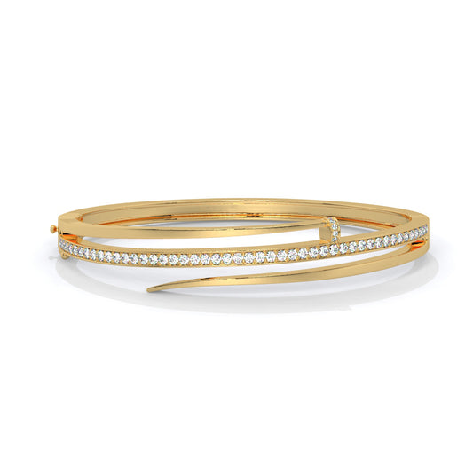 Sleek Contour Diamond Bangle