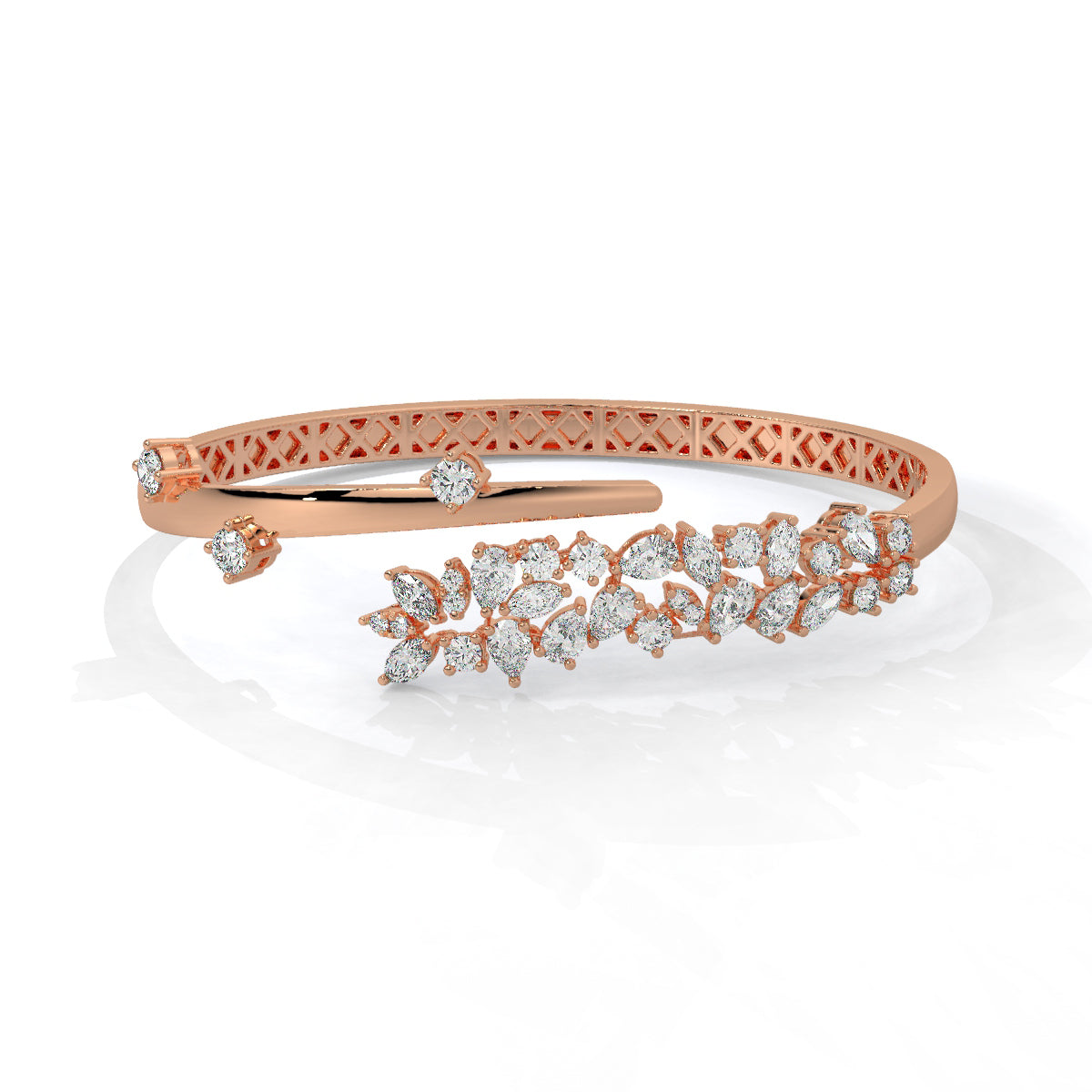 Gilded Blossom Diamond Vine Bangle