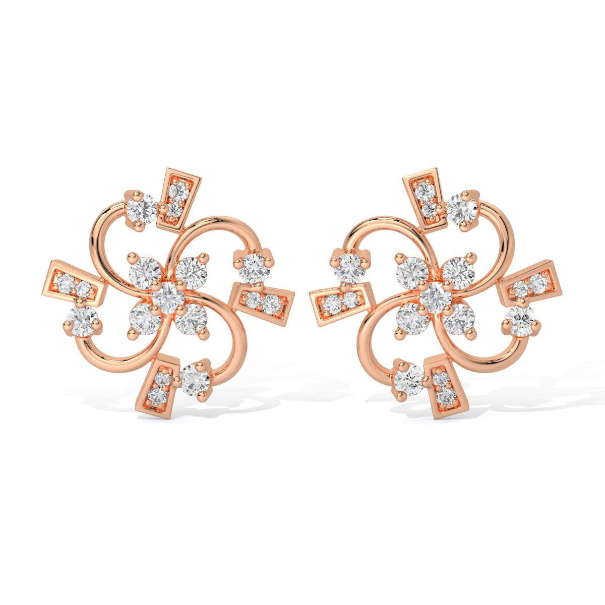 Twirl Bloom Diamond Studs