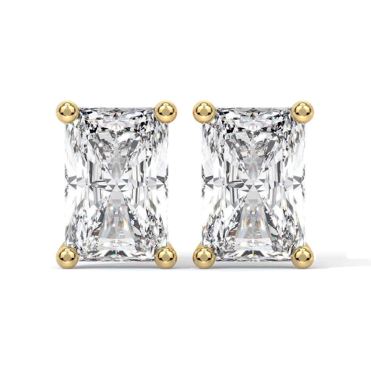 Radiant-Cut Diamond Studs