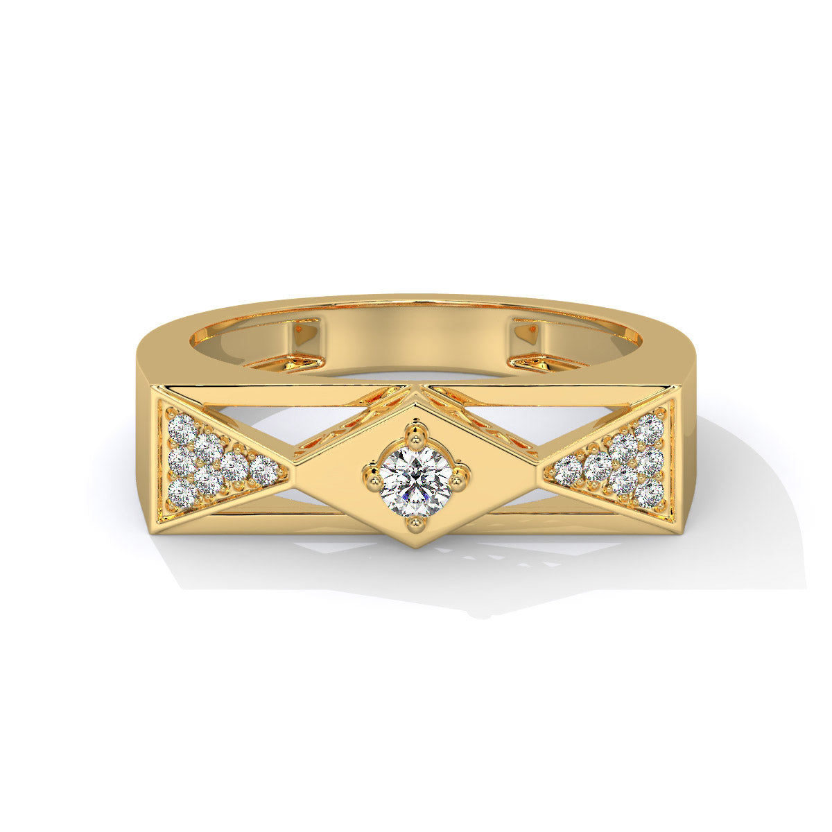 GeoLuxe Tri-Shape Men's Diamond Ring