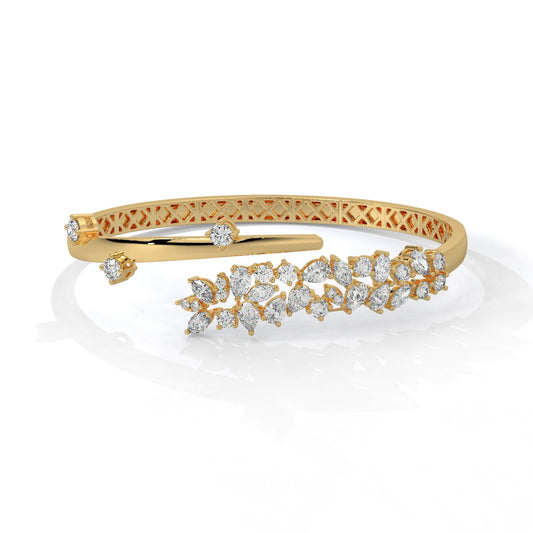 Gilded Blossom Diamond Vine Bangle