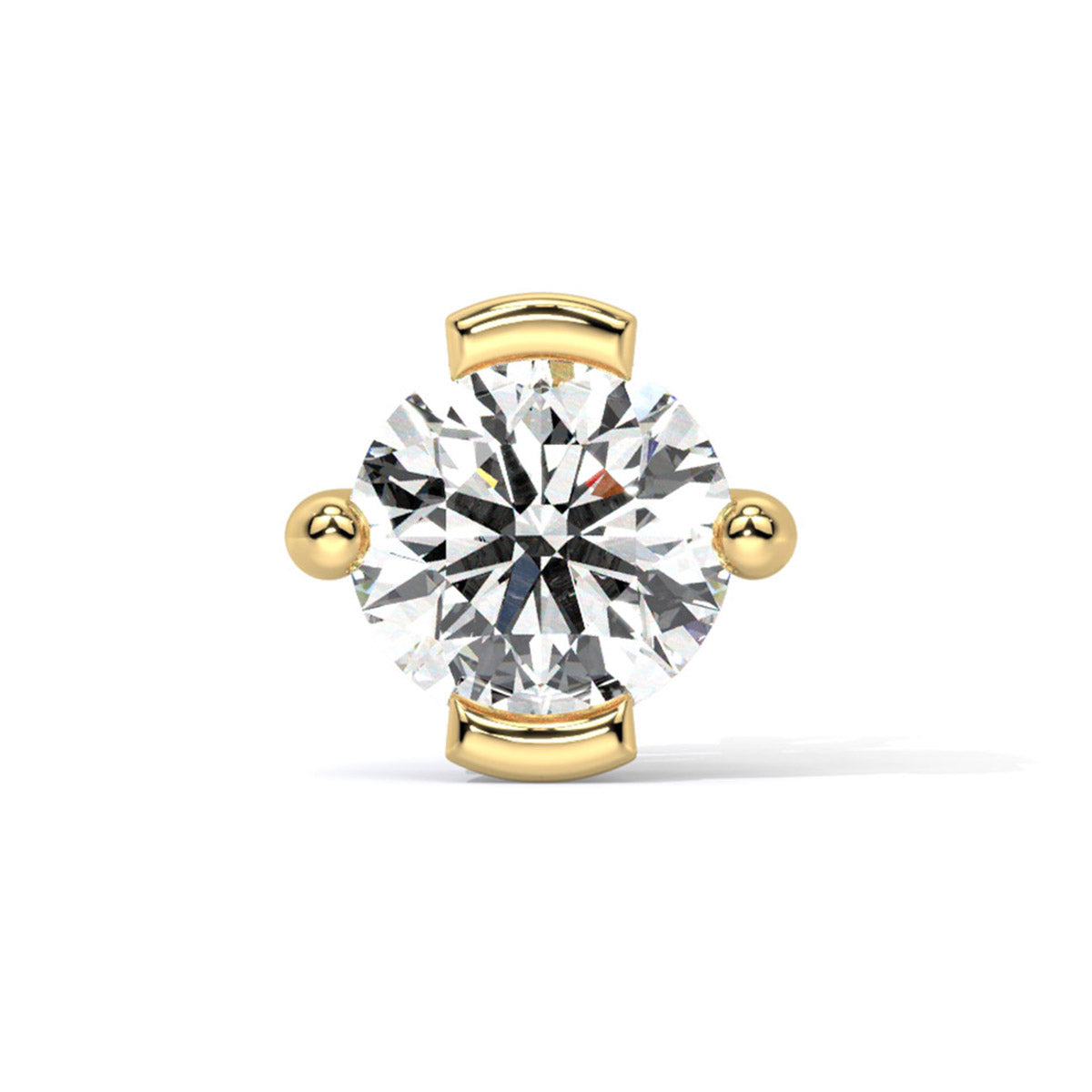 Solitaire Crest Round Men's Diamond Stud