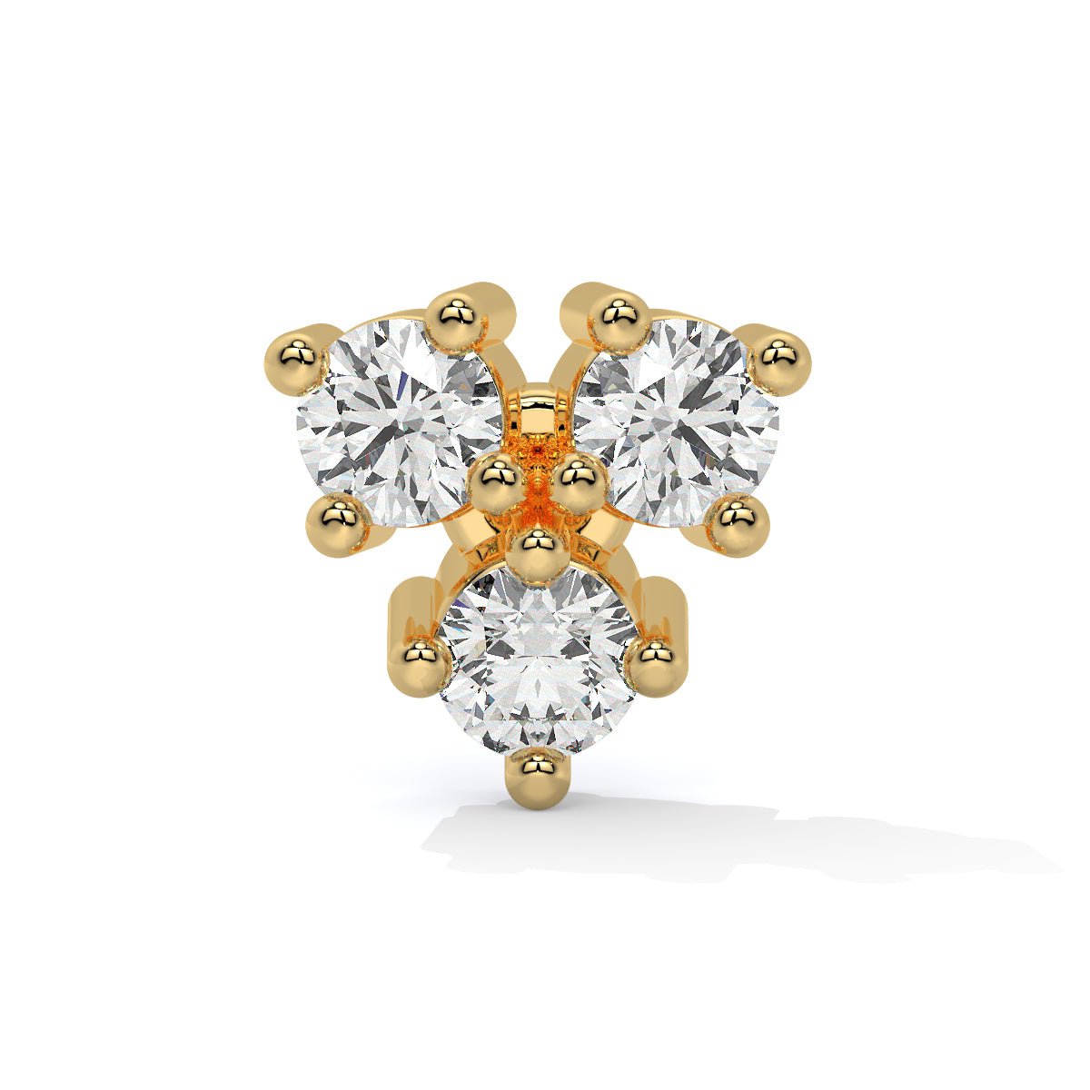 Dazzle Trio Diamond Nose Pin