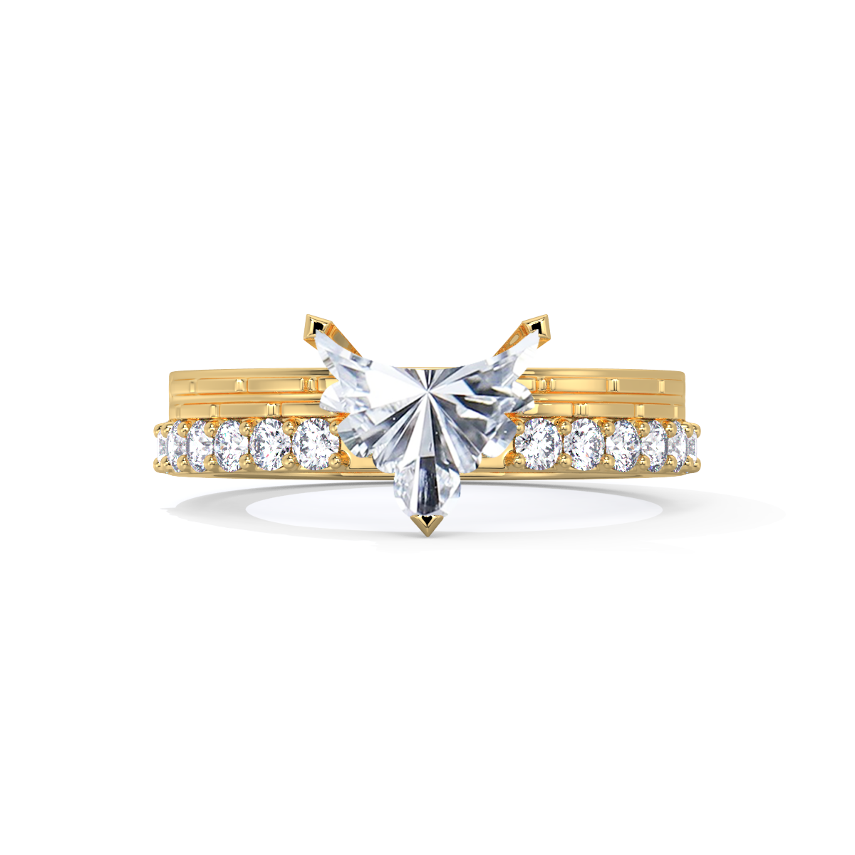 Bull-Cut Diamond Men's Ring