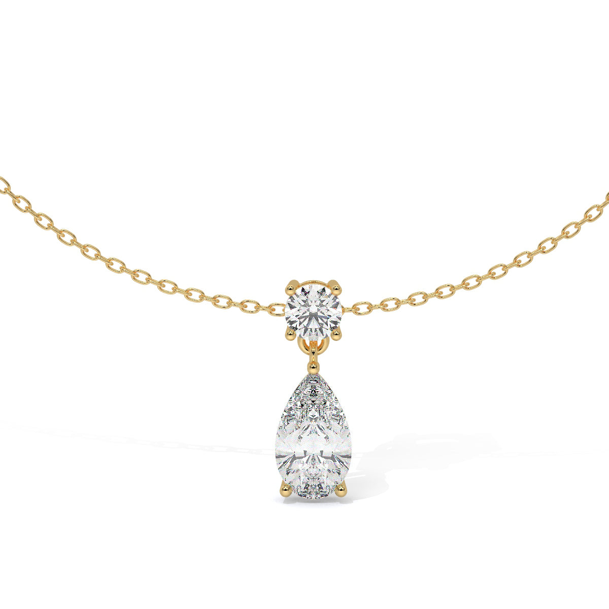 Pear-Cut Diamond Drop Pendant