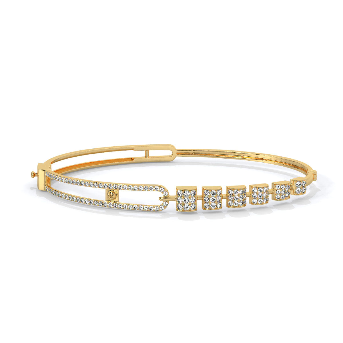 Gleam Line Diamond Connector Bangle