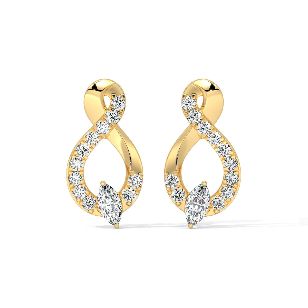 Florencia Curve Sparkling Diamond Drops