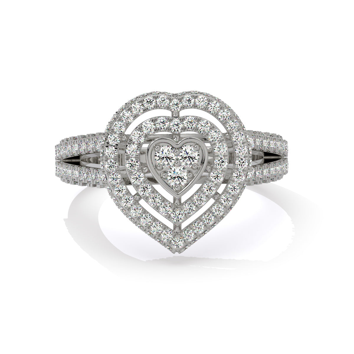 Triple Heart Diamond Ring