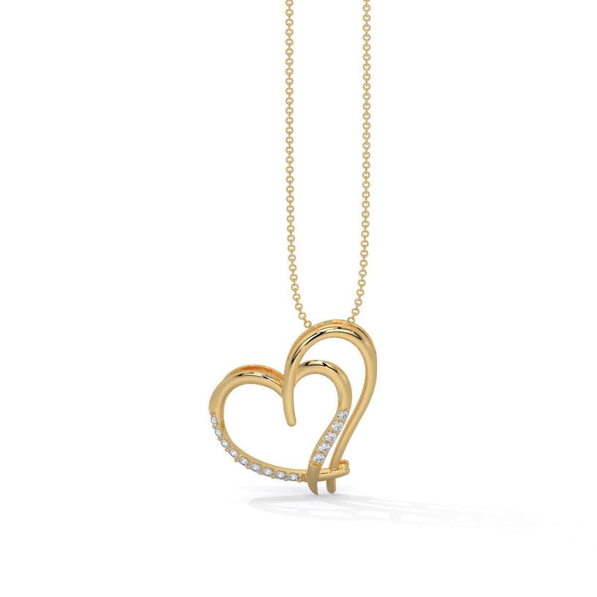 Dual-Heart Diamond Pendant